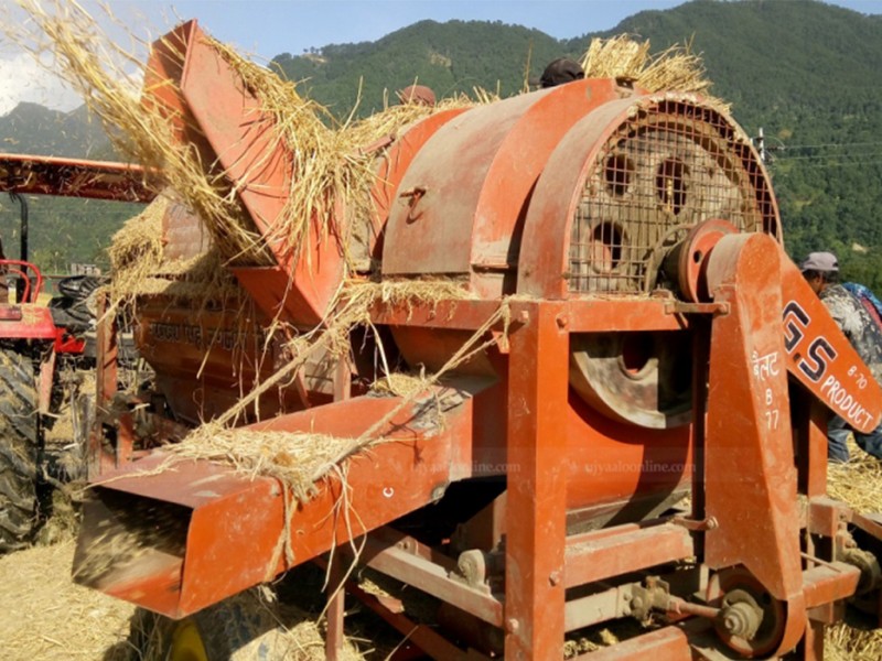 थ्रेसर मेशिनमा च्यापिएर महिलाको मृत्यु 